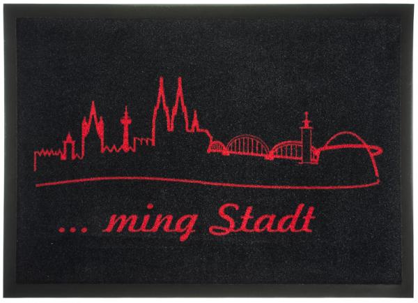 fußmatte mit Kölner Skyline und Schriftzug Ming Stadt